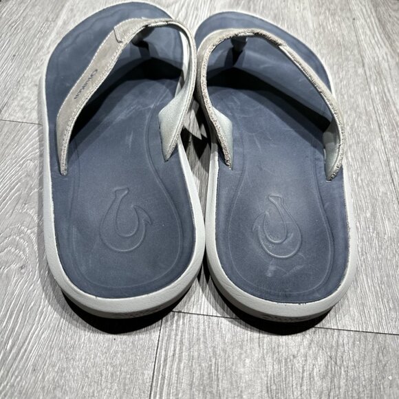 OLUKAI Pili Men\'s Leather Thong Sleek Waterproof Straps Arch Support Sz 11 main image 5